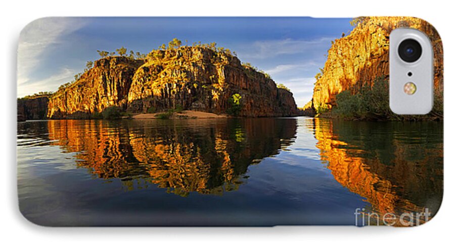 Nitimiluk Katherine Gorge Central Australia Landscape Landscapes Australian Outback Aboriginal Water Hole Reflections Rippled Water iPhone 7 Case featuring the photograph Nitimiluk by Bill Robinson