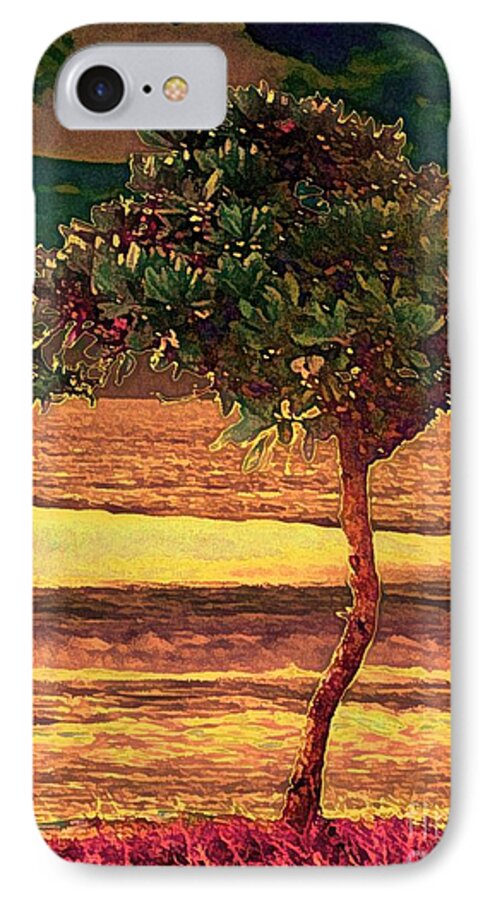 Hawaii iPhone 7 Case featuring the digital art North Shore Gold by Dorlea Ho