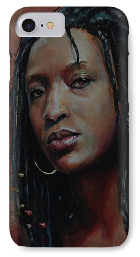 Portrait iPhone 7 Case featuring the painting Nubian Dream 2.1 by Gary Williams