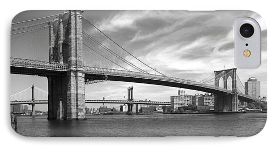 Bridge iPhone 7 Case featuring the photograph NYC Brooklyn Bridge by Mike McGlothlen