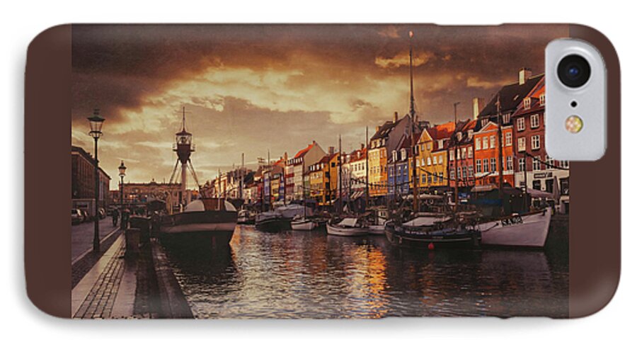 Nyhavn iPhone 7 Case featuring the photograph Nyhavn Sunset Copenhagen by Carol Japp