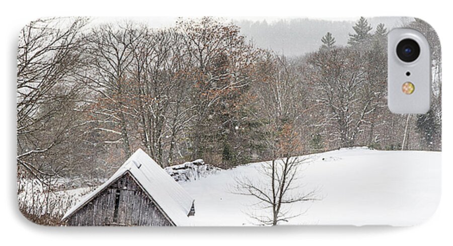 Barn iPhone 7 Case featuring the photograph Old Barn on a Winter Day Wide View by Tim Kirchoff