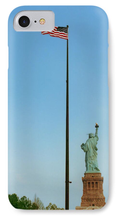Statue Of Liberty iPhone 7 Case featuring the photograph Old Glory and Lady Liberty by Mark Fuller