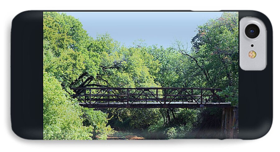 Oklahoma iPhone 7 Case featuring the photograph Old Iron Bridge over Caddo Creek by Sheila Brown