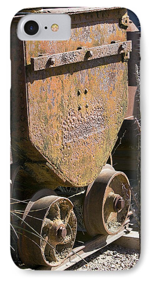 Car iPhone 7 Case featuring the photograph Old Mining Car by Phyllis Denton