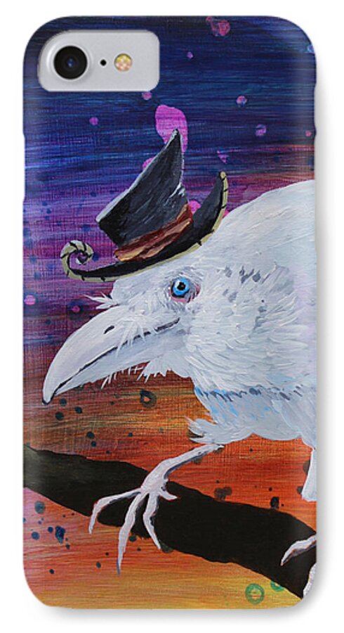 Old Raven iPhone 7 Case featuring the painting Old Timer by Jaime Haney