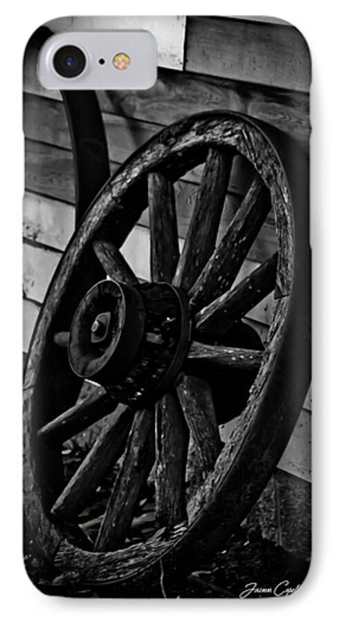 Old iPhone 7 Case featuring the photograph Old Wagon Wheel by Joann Copeland-Paul
