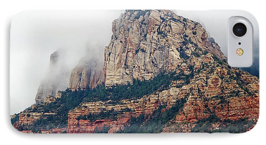 Mountain iPhone 7 Case featuring the photograph On A Misty Day by Phyllis Denton