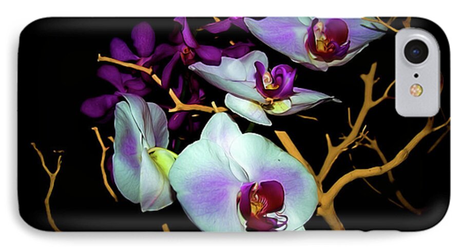 Floral Photography iPhone 7 Case featuring the photograph Orchids in Water Color by Diana Mary Sharpton