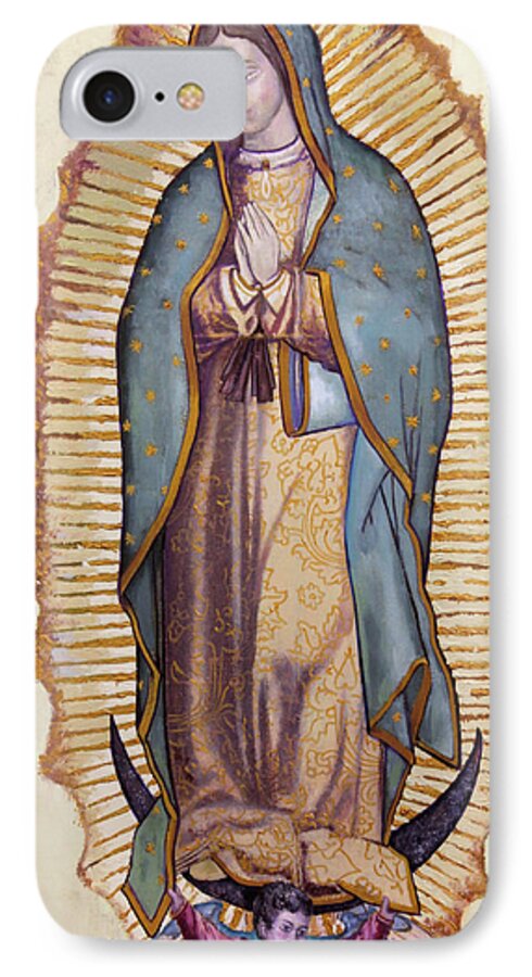 Catholic iPhone 7 Case featuring the painting Our Lady of Guadalupe by Richard Barone