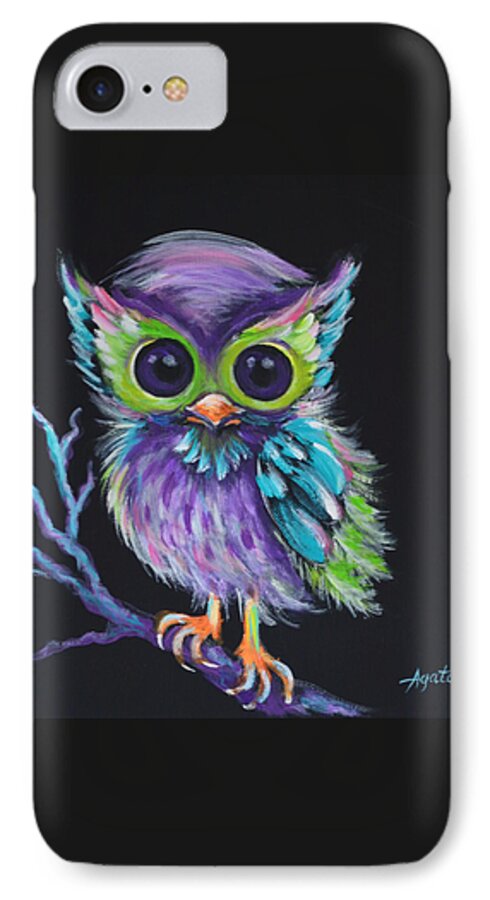 Owl iPhone 7 Case featuring the painting Owl be Your Friend by Agata Lindquist
