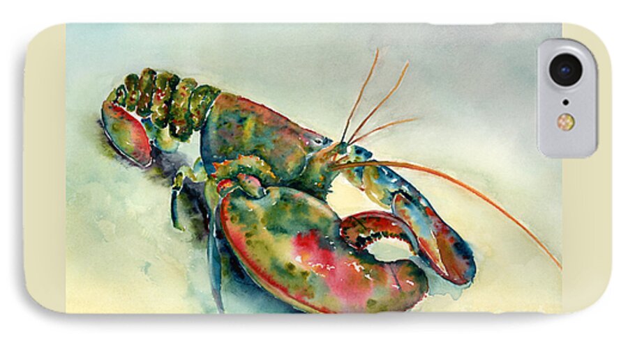 Lobster iPhone 7 Case featuring the painting Painted Lobster by Amy Kirkpatrick