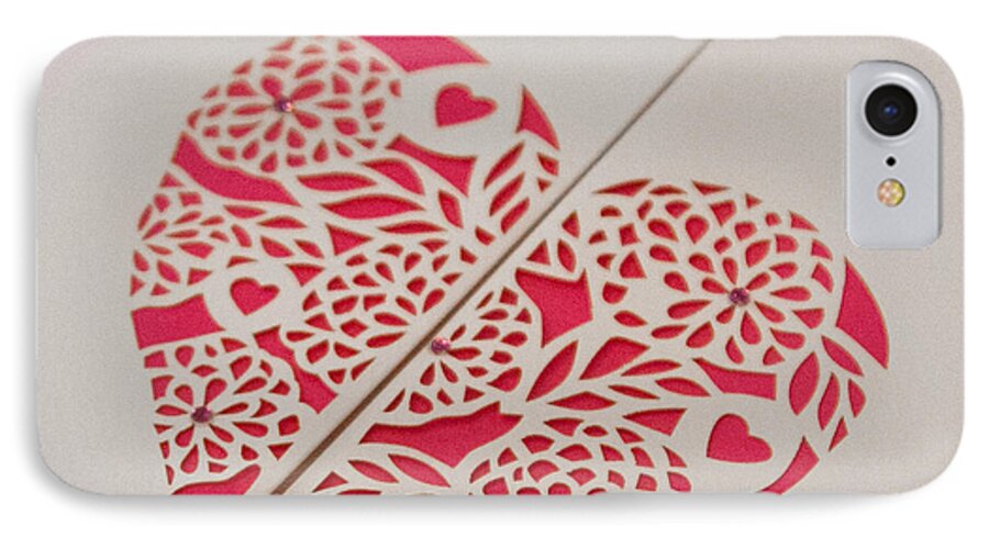 Heart iPhone 7 Case featuring the photograph Paper Cut Heart by Helen Jackson