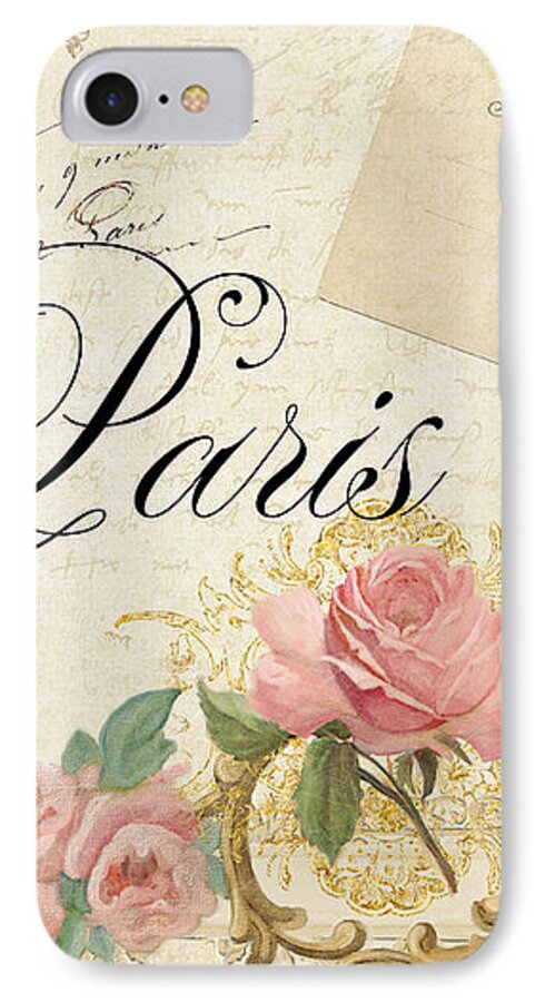 Timeless iPhone 7 Case featuring the painting Parchment Paris - Timeless Romance by Audrey Jeanne Roberts