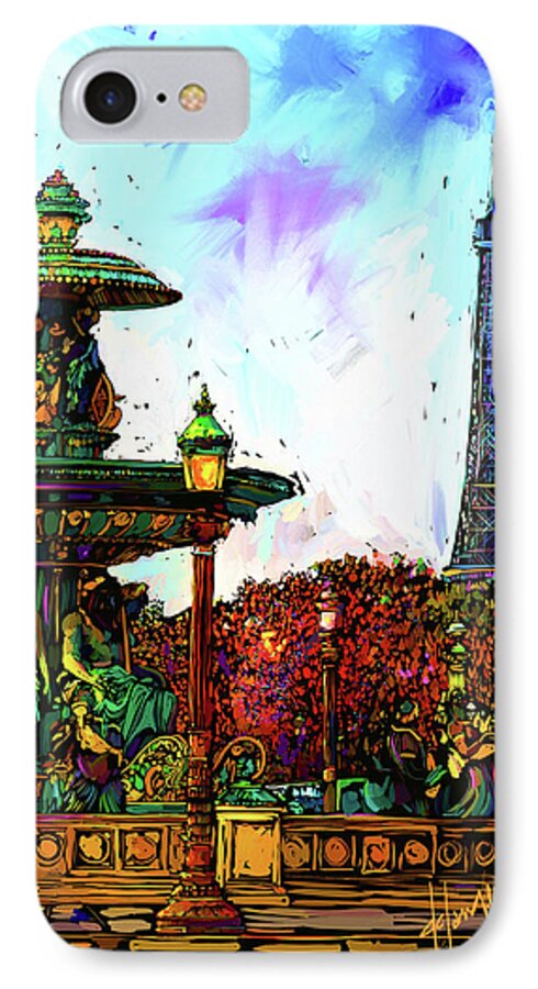 Paris iPhone 7 Case featuring the painting Paris by DC Langer