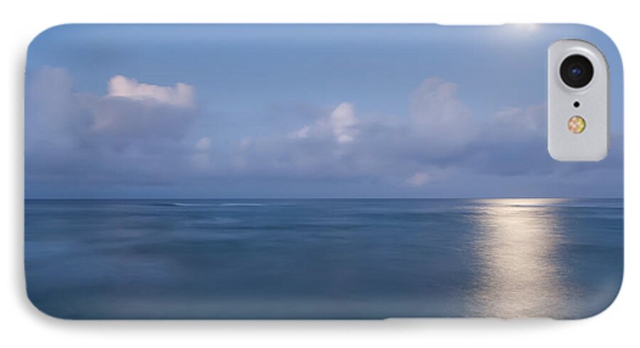 Ocean iPhone 7 Case featuring the photograph Pastel Moonset by Roger Mullenhour