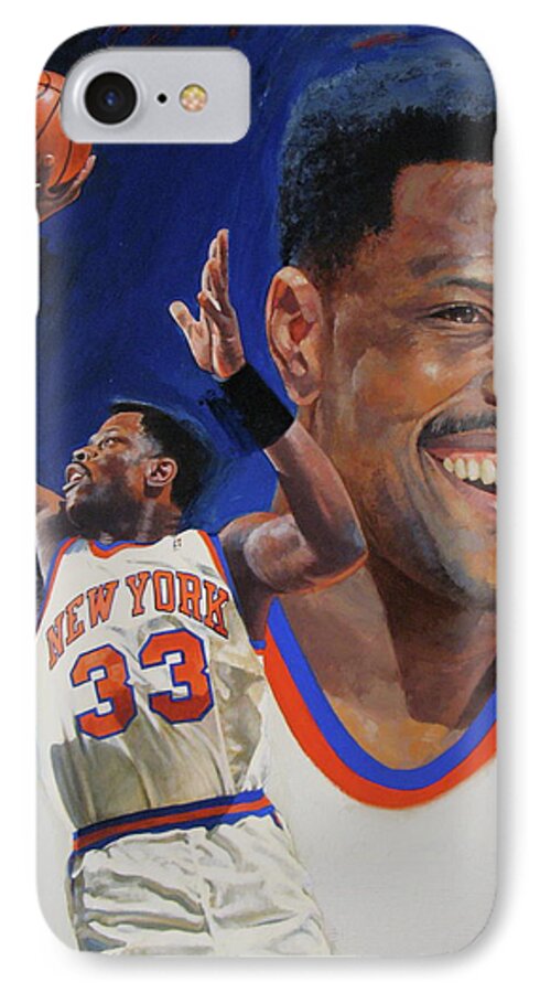 Oil/alkyd iPhone 7 Case featuring the painting Patrick Ewing by Cliff Spohn