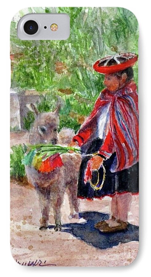  iPhone 7 Case featuring the painting Peru1 by Suzanne Krueger
