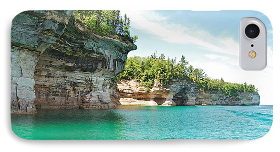 Landscape iPhone 7 Case featuring the photograph Pictured Rocks by Michael Peychich