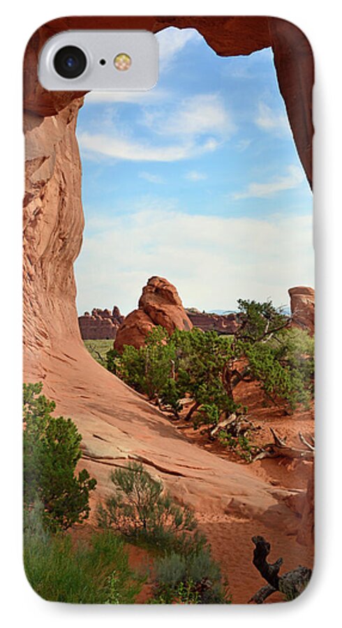 Arches iPhone 7 Case featuring the photograph Pine Tree Arch in Utah 02 by Bruce Gourley