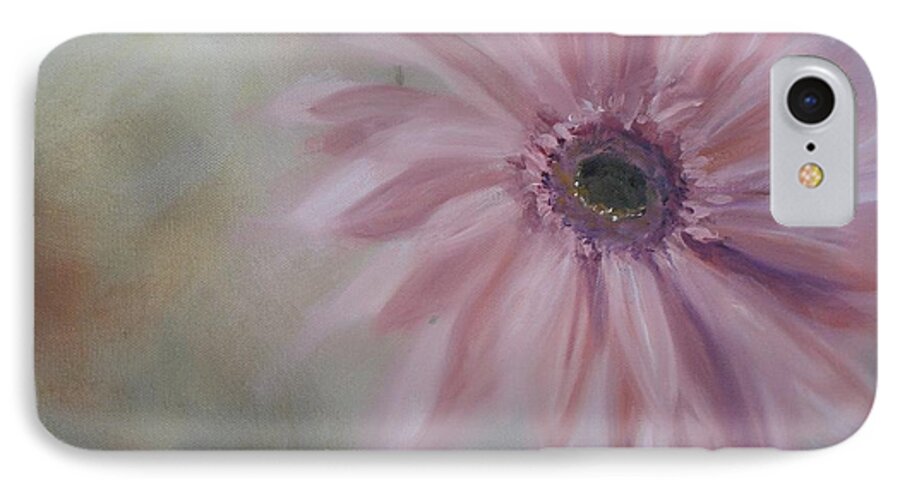 Pink iPhone 7 Case featuring the painting Pink Daisies by Donna Tuten
