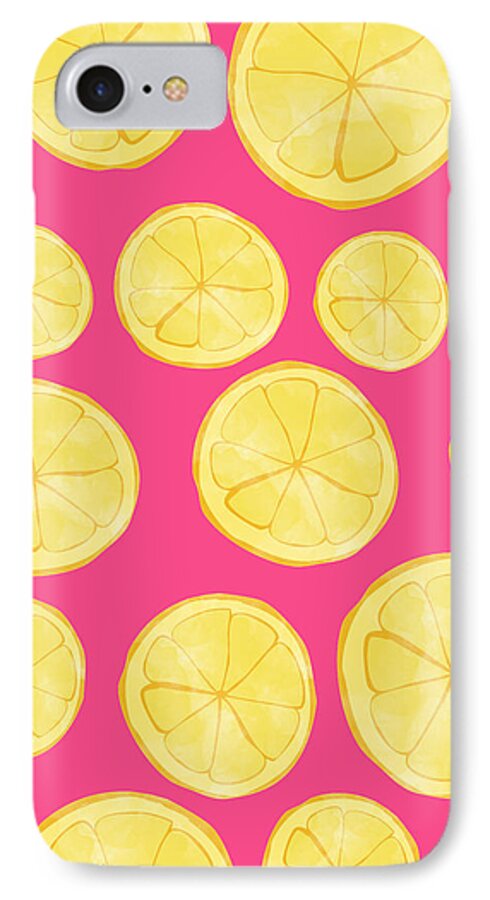 Pink Lemonade iPhone 7 Case featuring the digital art Pink Lemonade by Allyson Johnson