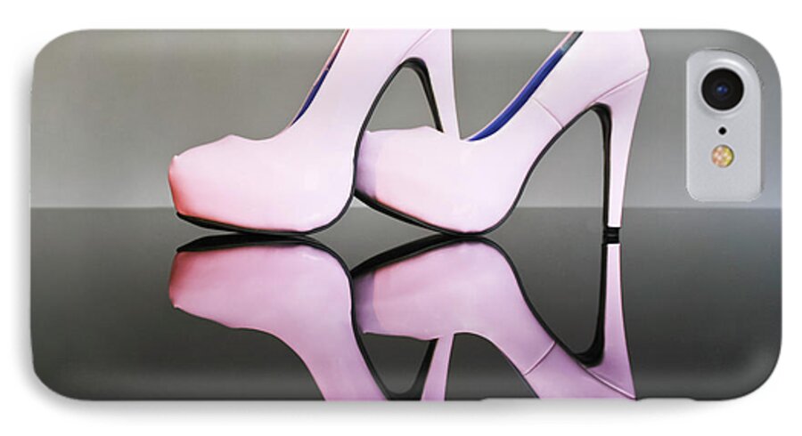 Stiletto iPhone 7 Case featuring the photograph Pink Stiletto Shoes by Terri Waters