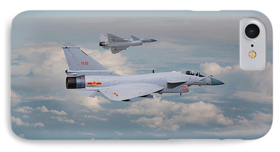 Aircraft iPhone 7 Case featuring the photograph PLAAF J10 - Vigorous Dragon by Pat Speirs