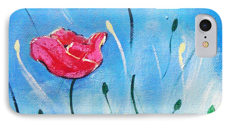 Poppies iPhone 7 Case featuring the painting Poppies by Gloria Dietz-Kiebron