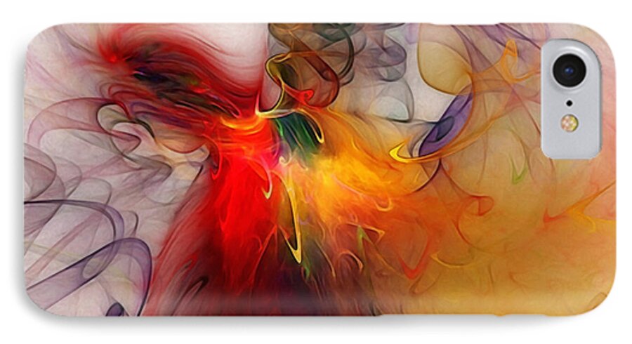 Abstract iPhone 7 Case featuring the digital art Powers of Expression by Karin Kuhlmann