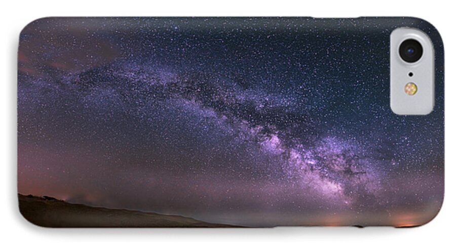 Milky Way iPhone 7 Case featuring the photograph Prairie Night's Glitter by Greni Graph