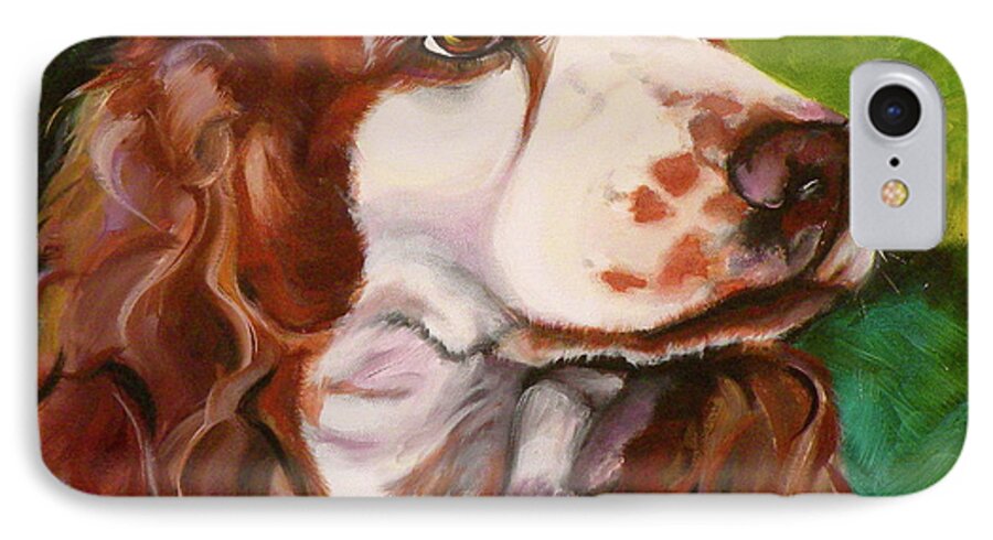 Spaniel iPhone 7 Case featuring the painting Precious Spaniel by Susan A Becker