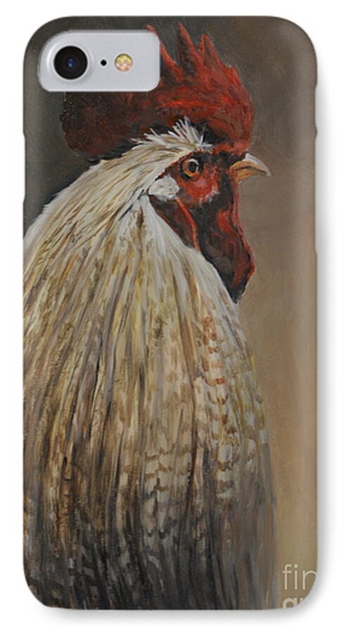 Rooster iPhone 7 Case featuring the painting Proud Rooster by Charlotte Yealey