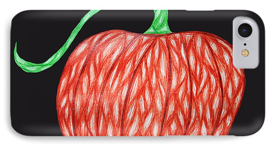  iPhone 7 Case featuring the digital art Pumpkin by JamieLynn Warber