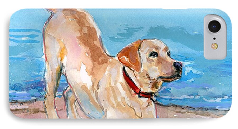 Dog iPhone 7 Case featuring the painting Puppy Pose by Molly Poole