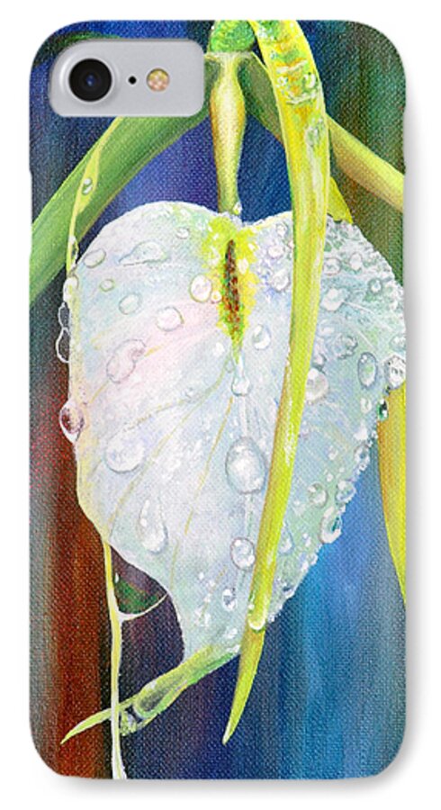 Night Orchid iPhone 7 Case featuring the painting Pure Love by AnnaJo Vahle