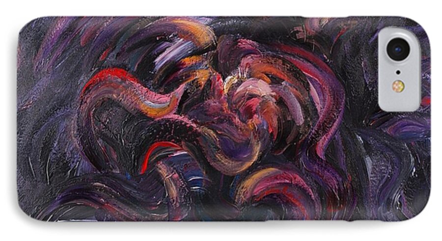 Purple iPhone 7 Case featuring the painting Purple Passion by Nadine Rippelmeyer