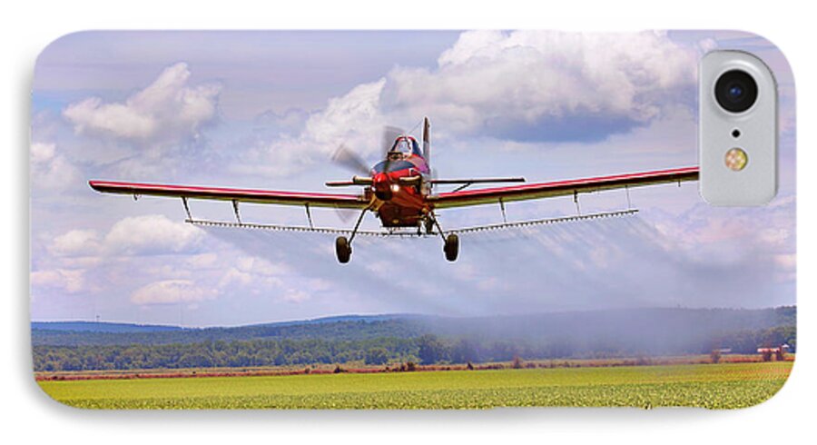 Crop Duster iPhone 7 Case featuring the photograph Putting it Down - Ag Pilot - Crop Duster by Jason Politte