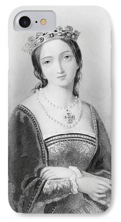Mary I iPhone 7 Case featuring the drawing Queen Mary I, Aka Mary Tudor, Byname by Vintage Design Pics