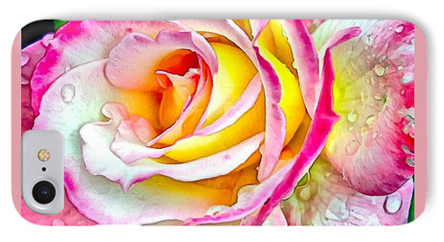 Rose iPhone 7 Case featuring the digital art Radiant Rose of Peace by Charmaine Zoe