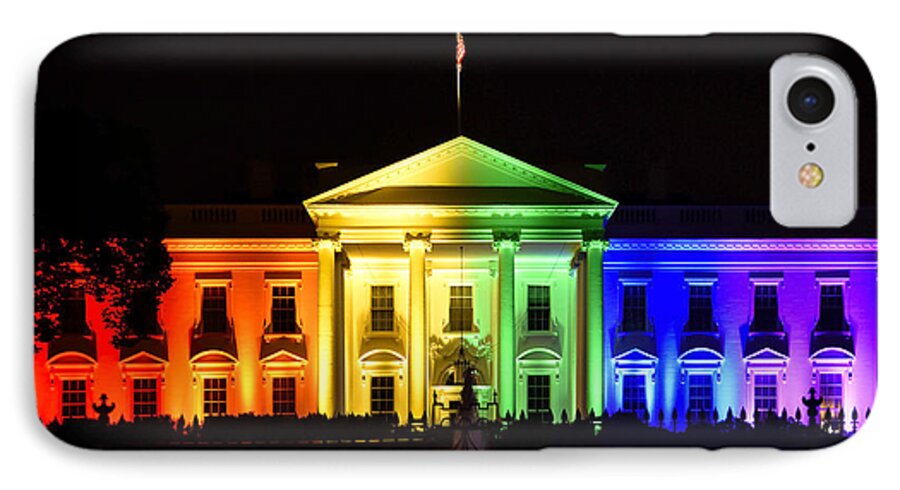 Gay iPhone 7 Case featuring the photograph Rainbow White House - Washington DC by Brendan Reals