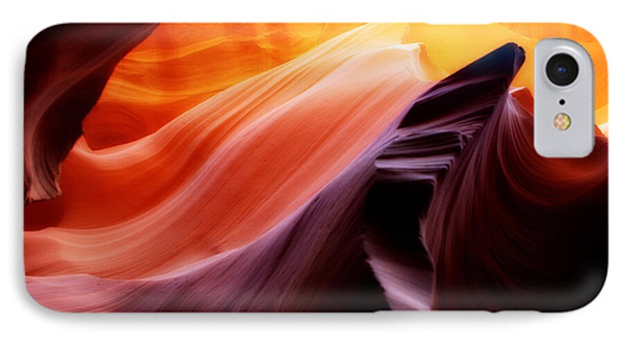 Antelope Canyon iPhone 7 Case featuring the photograph Reaching for the Sun by Jim McCain