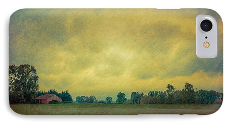 Barn iPhone 7 Case featuring the photograph Red Barn Under Stormy Skies by Don Schwartz