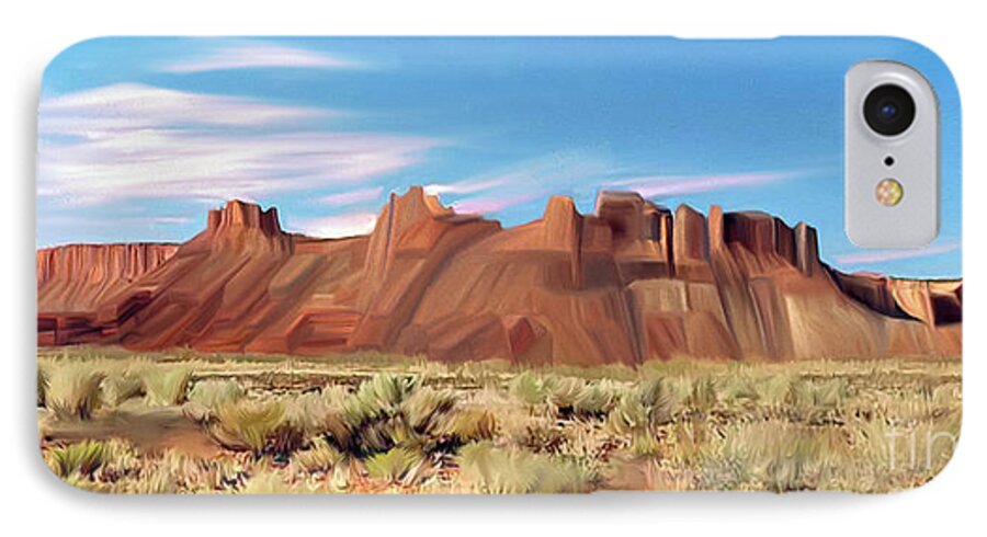 Red Cliff iPhone 7 Case featuring the digital art Red Cliff Eagle by Walter Colvin