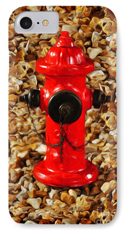 Andee Design Fire Hydrant iPhone 7 Case featuring the photograph Red Fire Hydrant by Andee Design