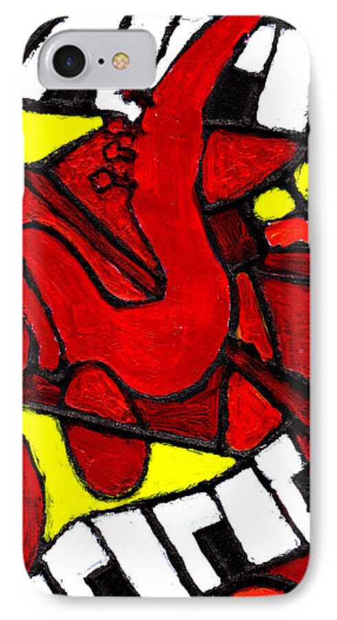Jazz iPhone 7 Case featuring the painting Red Hot Jazz by Wayne Potrafka