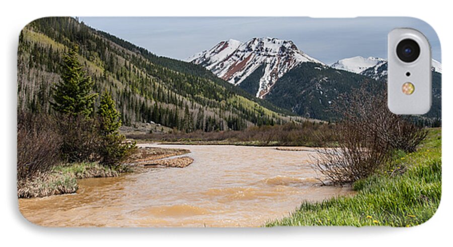Beauty In Nature iPhone 7 Case featuring the photograph Red Mountain and Red Mountain Creek by Jeff Goulden