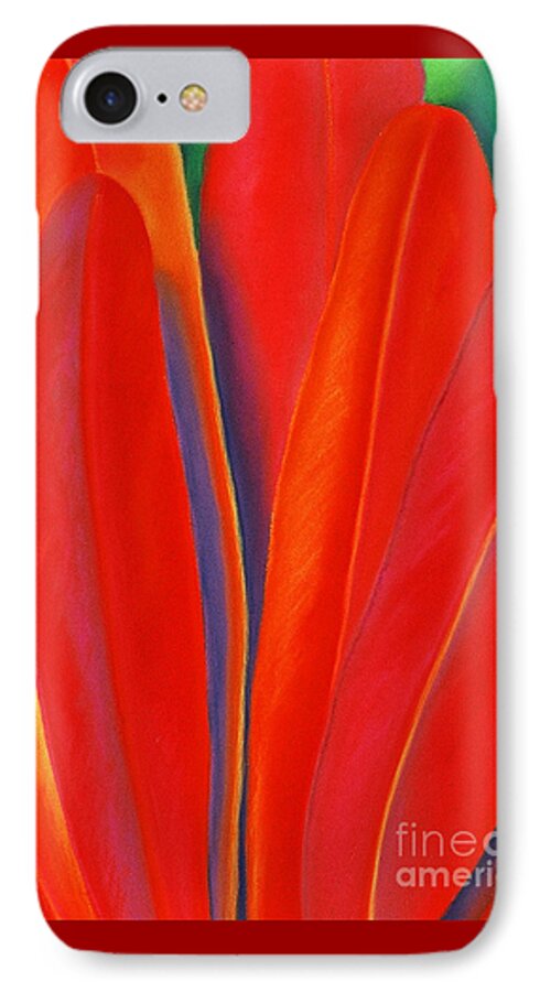 Red iPhone 7 Case featuring the painting Red Petals by Lucy Arnold