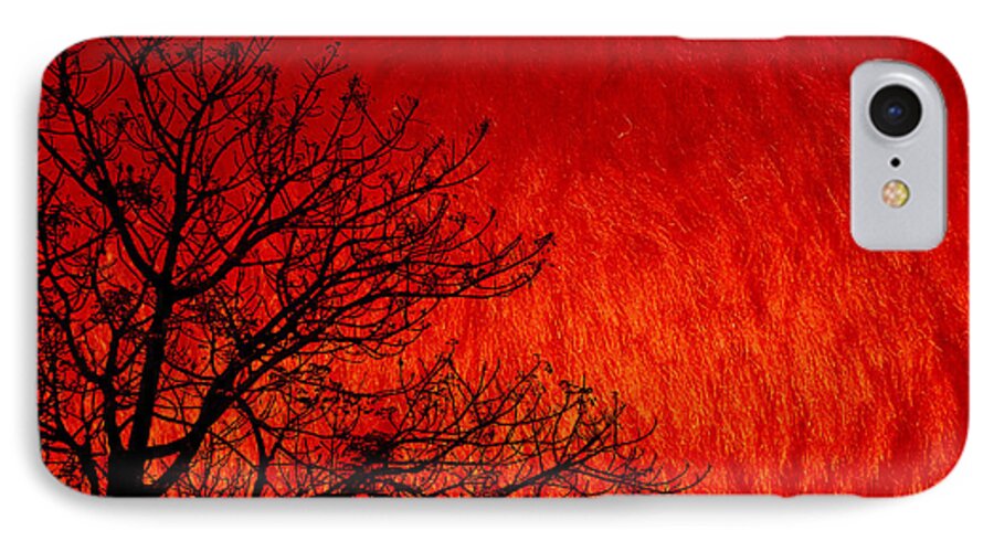 Tree iPhone 7 Case featuring the photograph Red Storm by Charuhas Images
