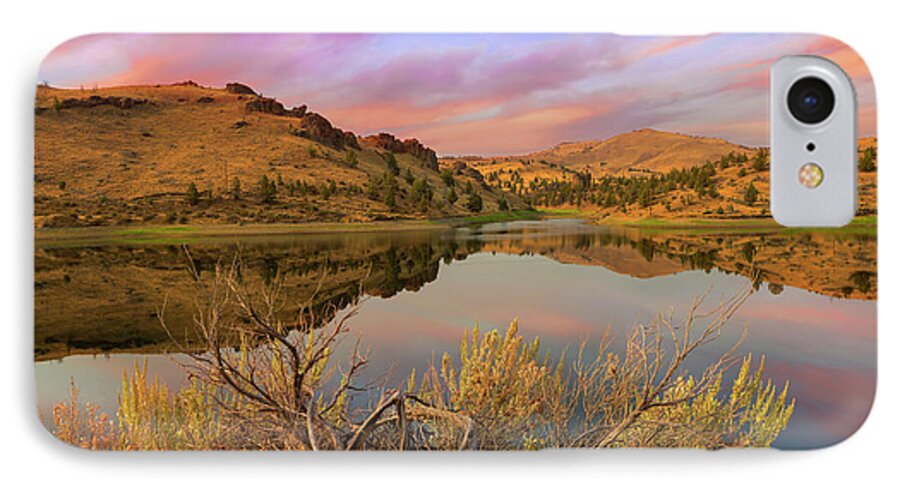 Central iPhone 7 Case featuring the photograph Reflection of Scenic High Desert Landscape in Central Oregon by David Gn